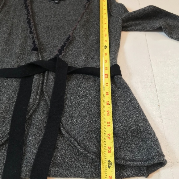 Banana Republic belted open front cardigan black and gray/Wool Cashmere Blend/XS - Picture 9 of 9